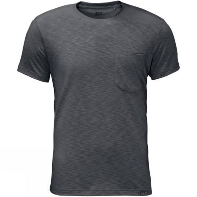 Tee Jack Wolfskin Travel Hombre Gris Oscuro - Chile BRV423957